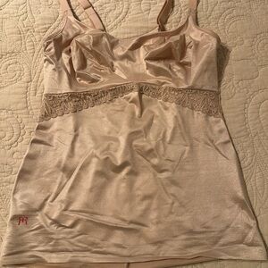 Ruby Ribbon Shimmering Beige Lace Cami